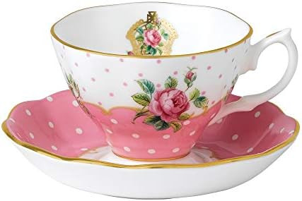 Royal Albert New Country Roses Cheeky Vintage teacup & Saucer, Mostly White with Pink Multicolore... | Amazon (US)