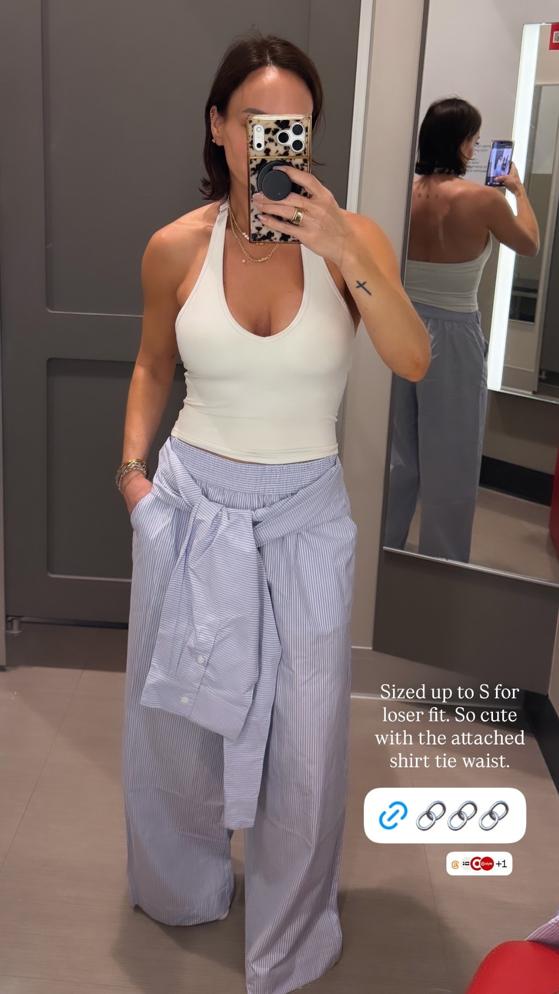 New KBB by Kahlana @Target from the new 6/7 launch. Sized up to S for loser fit. Cute elevated casual pants and so cute with the attached shirt tie waist.

#LTKOver40 #LTKootd #LTKMidsize
