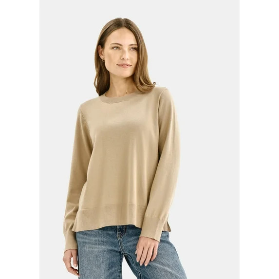 Time and Tru Women’s Fine Gauge Pullover Sweater, Size XS-3XL - Walmart.com | Walmart (US)