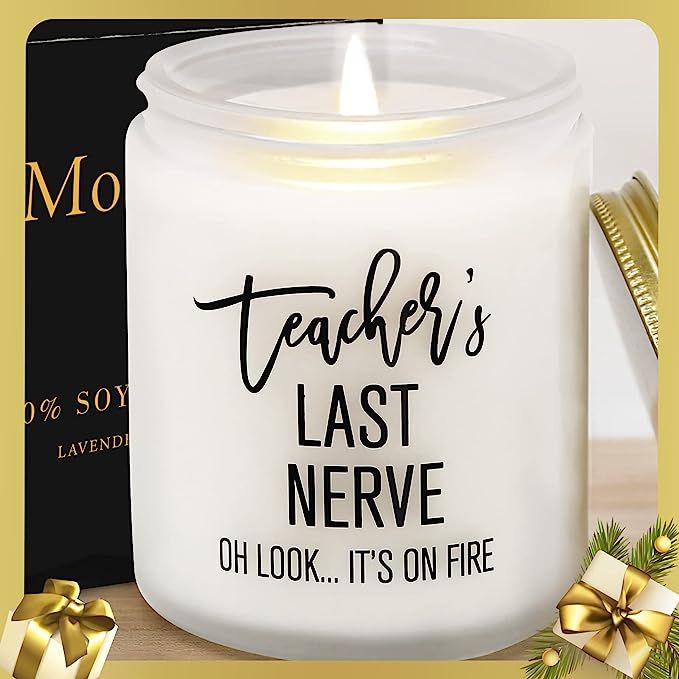 Teacher Gifts - Teacher’s Last Nerve Candle - 2022 Thank You Gift Funny Candles Present for Chr... | Amazon (US)