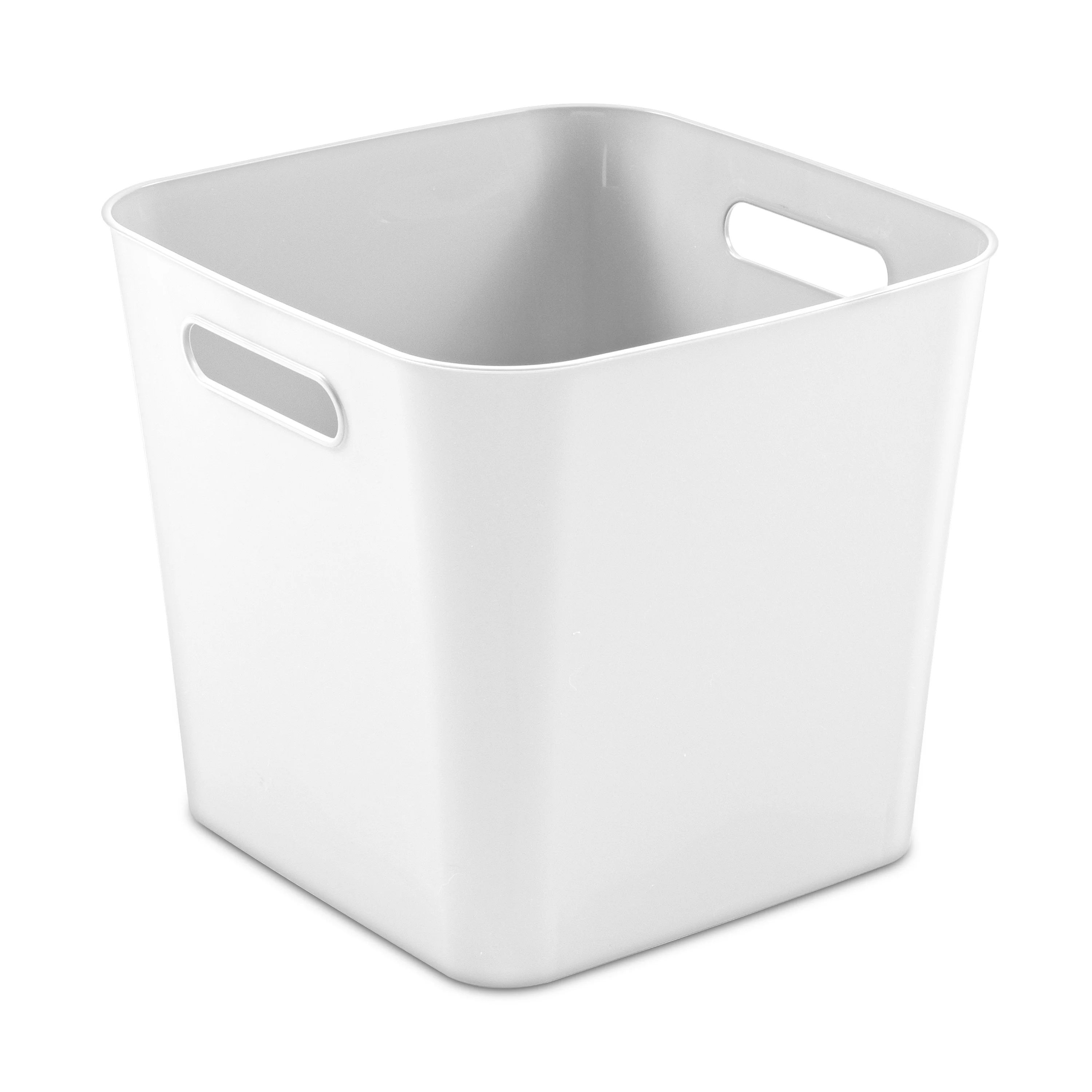 Mainstays Cube Plastic Storage Bin, White | Walmart (US)