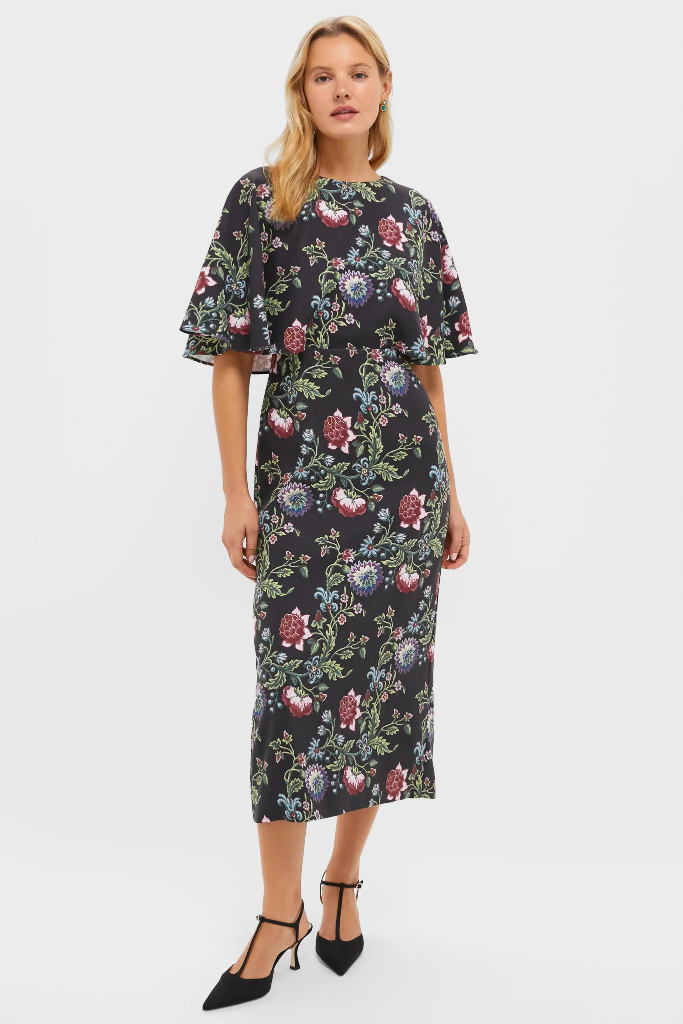 Midnight Moonflower Cape Leah Dress | Tuckernuck (US)