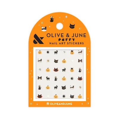 Halloween Puffy Nail Art Stickers - Black Cats | Olive & June
