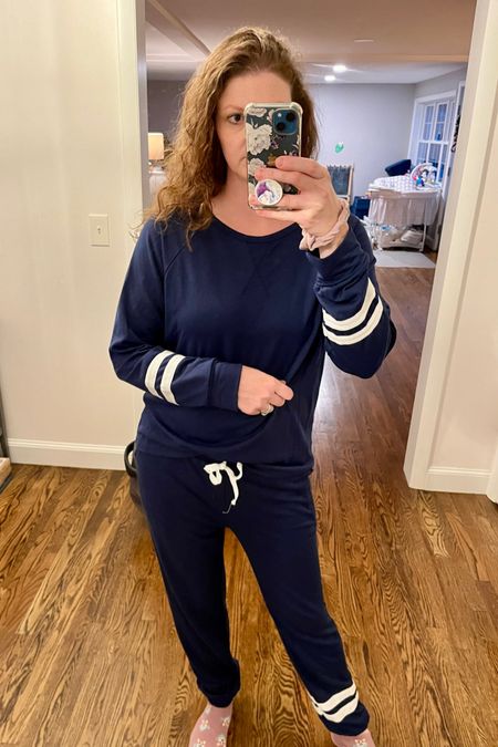 Cutest lounge set! This comes in a bunch of different color ways and works as pajamas or carpool outfit or just a lazy Saturday outfit 

#LTKstyletip #LTKmidsize #LTKfindsunder50