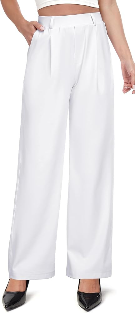 IUGA Womens Dress Pants Wide Leg Pull On Stretchy Work Pants Women High Waisted Business Casual T... | Amazon (US)
