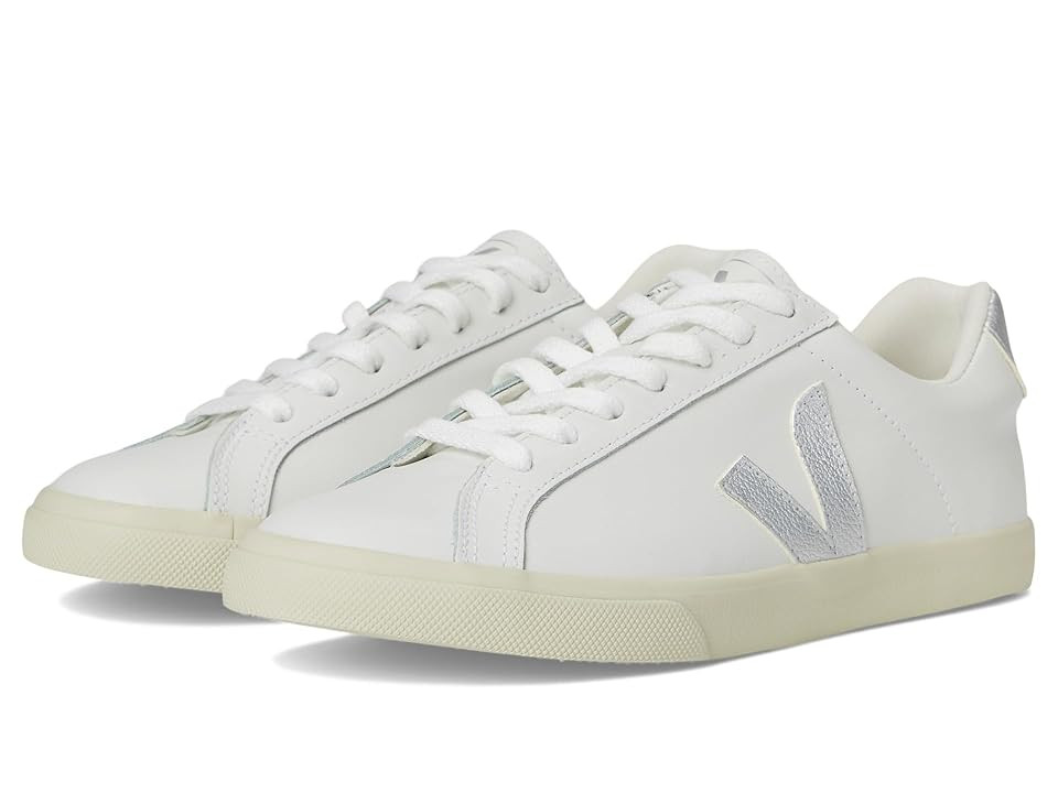 VEJA Esplar Logo Women's Shoes Extra White Silver : EU 37 (US Women's 6) M, Leather | Zappos