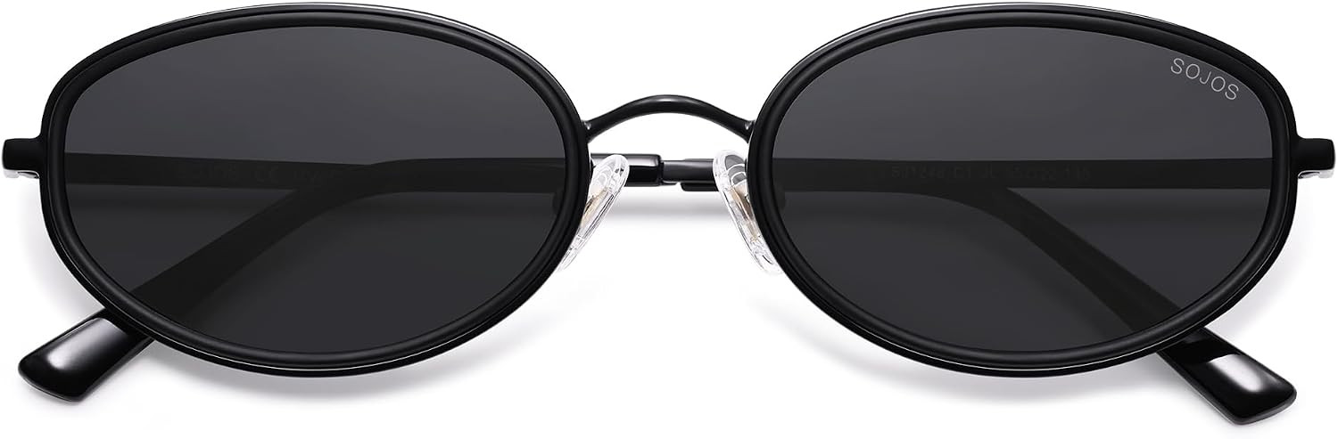SOJOS Trendy Oval Polarized Sunglasses for Women Men, 80s 90s Chic Retro Vintage Sunnies SJ1248 | Amazon (US)