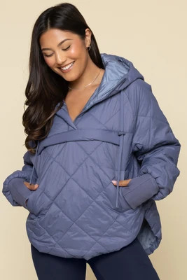 Pillow Packable Puffer Jacket - Blue Haze | POPFLEX