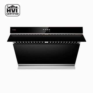 Inclined Vent 30 in. 850 CFM Ducted Under Cabinet or Wall Mount Range Hood with Push Button in Onyx Black | The Home Depot