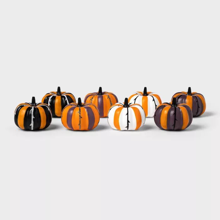 8ct Painted Halloween Mini Decorative Pumpkins (with Vines) - Hyde & EEK! Boutique™ | Target