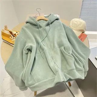 Plain Zip-Up Hoodie | YesStyle Global