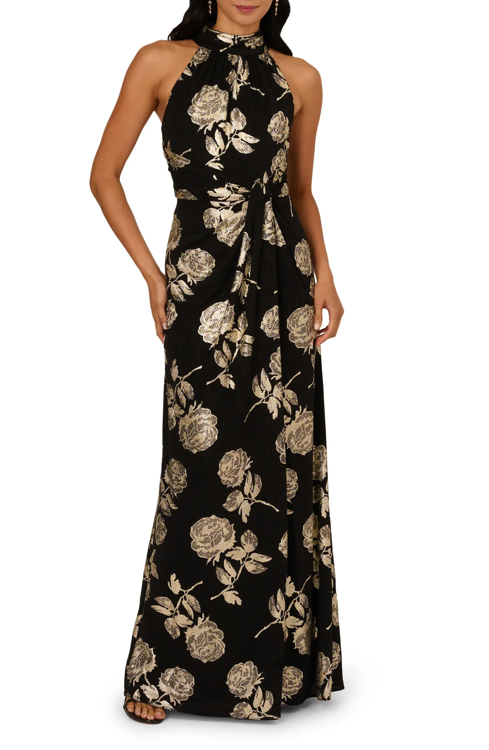 Metallic Floral Mermaid Gown | Nordstrom