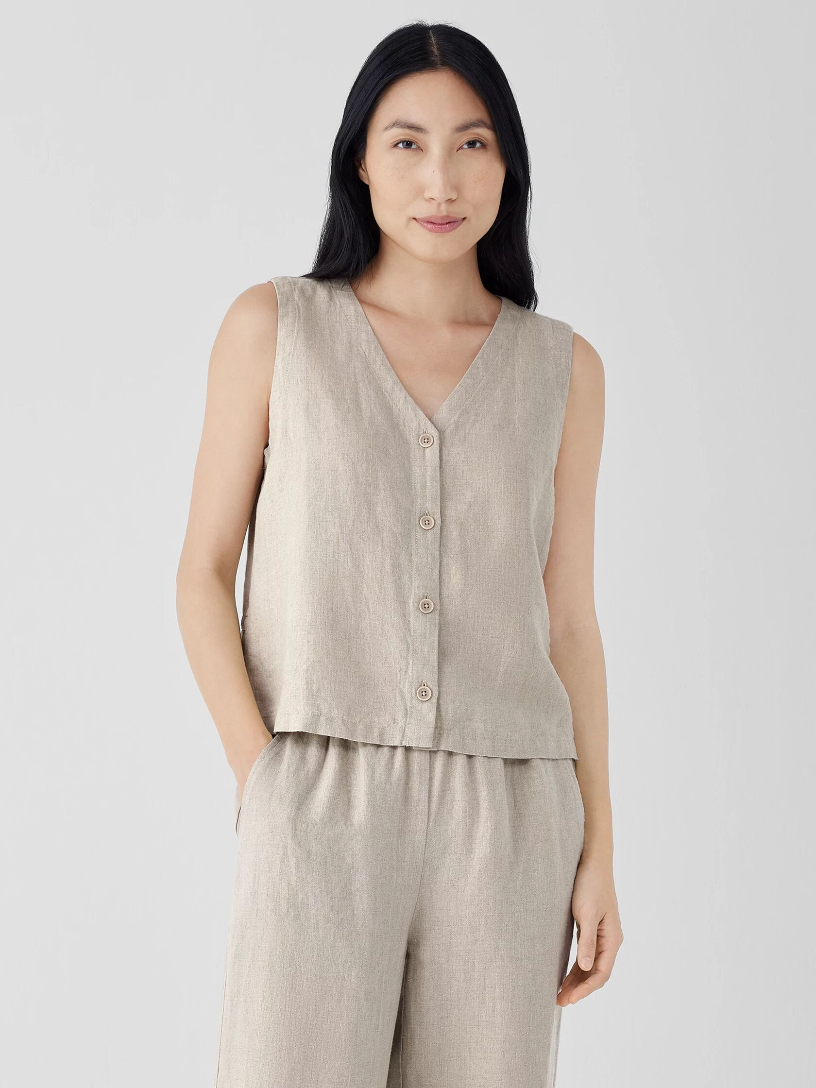 Organic Linen Vest | Eileen Fisher