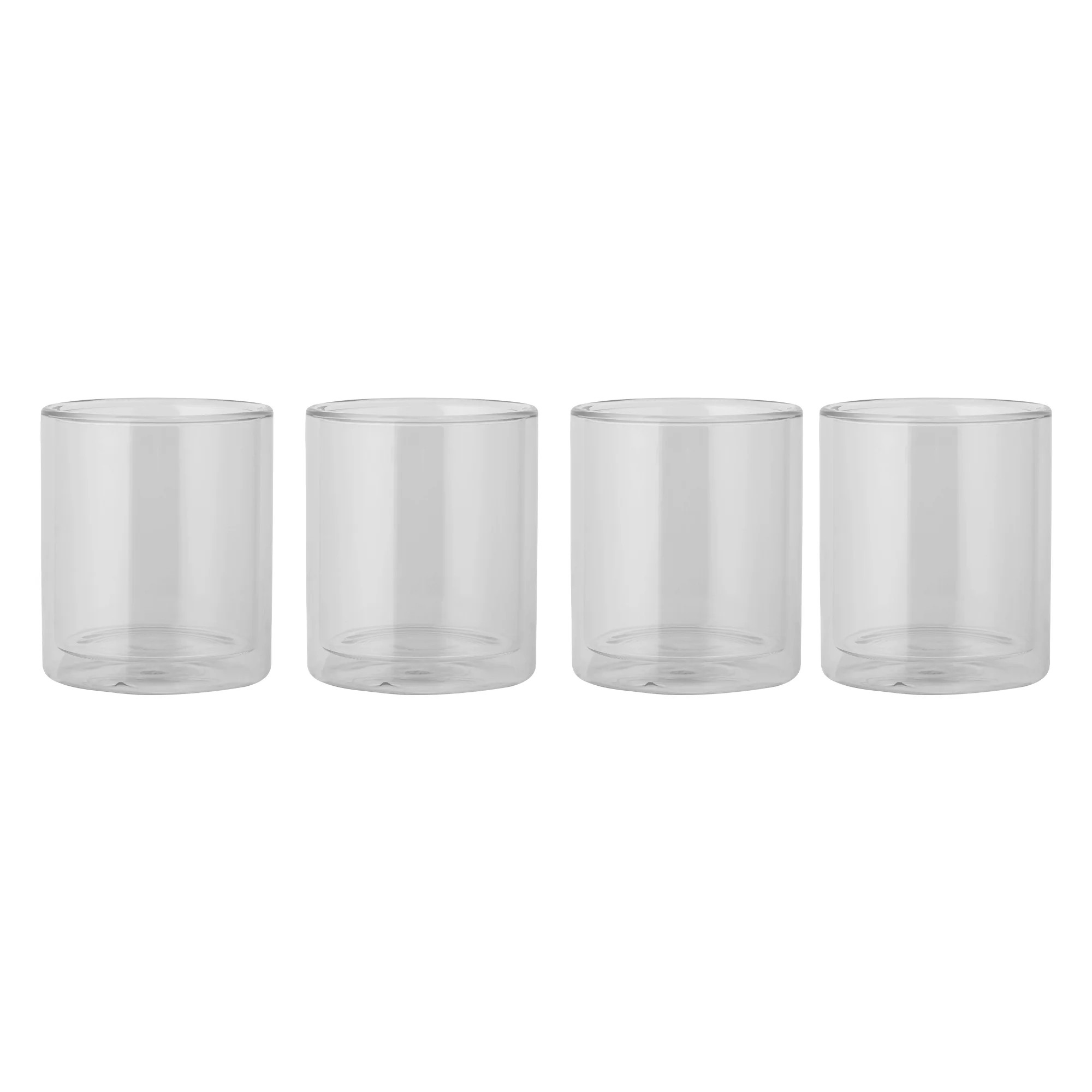 Thyme & Table 4-Piece 13oz Double Wall Drinking Glass Set, Clear | Walmart (US)