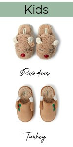 Dearfoams unisex-child Matching Family Holiday Christmas Reindeer & Turkey Scuff | Amazon (US)