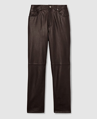 REISS Women's Leather Slim-Leg Pants - Macy's | Macy's