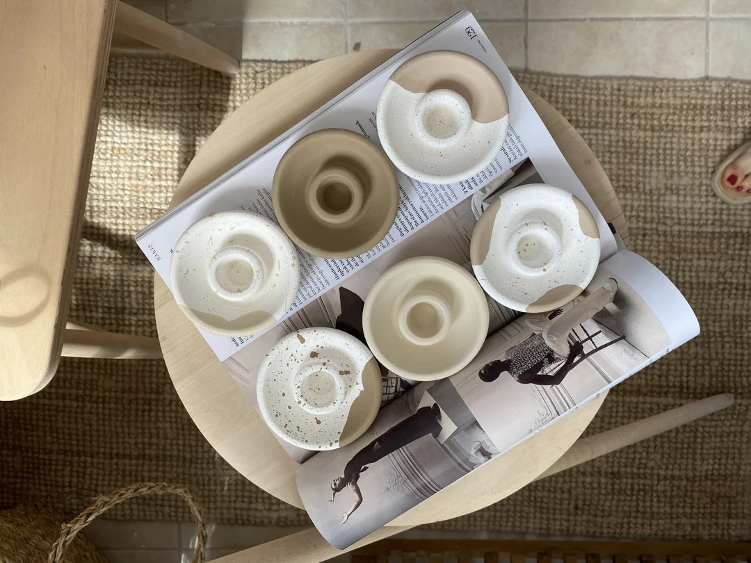 Nordic Style Ceramic Candle Holder Stick, Small Candlestick, Minimal Candle Holder, Minimalist De... | Etsy (US)