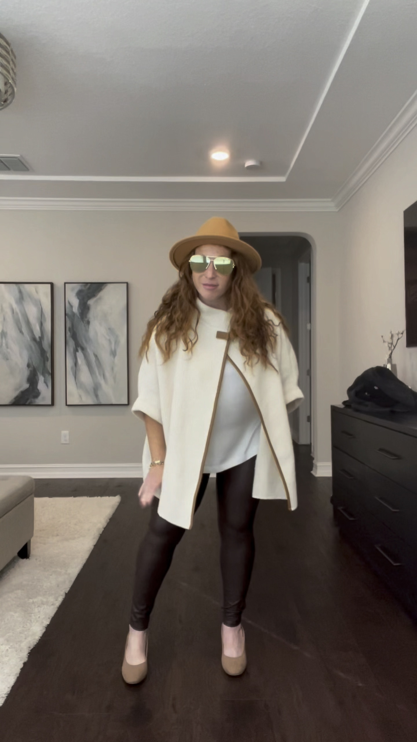 I’m obsessed! I cannot believe how Walmart has upped their fashion game! The cape is one size fits most and the leggings are a large. I wear an XL in the Spanx for reference.

#LTKFindsUnder50 #LTKSeasonal #LTKMidsize