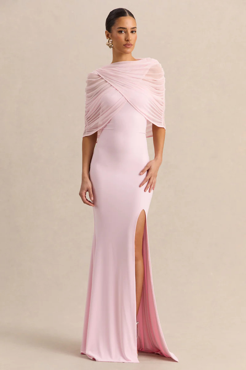 Melva  Light Pink Bandeau Maxi Dress | Club L London
