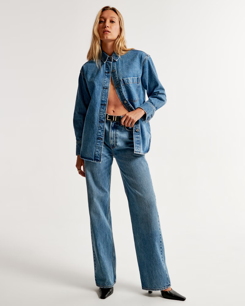 Oversized Denim Shirt | Abercrombie & Fitch (US)