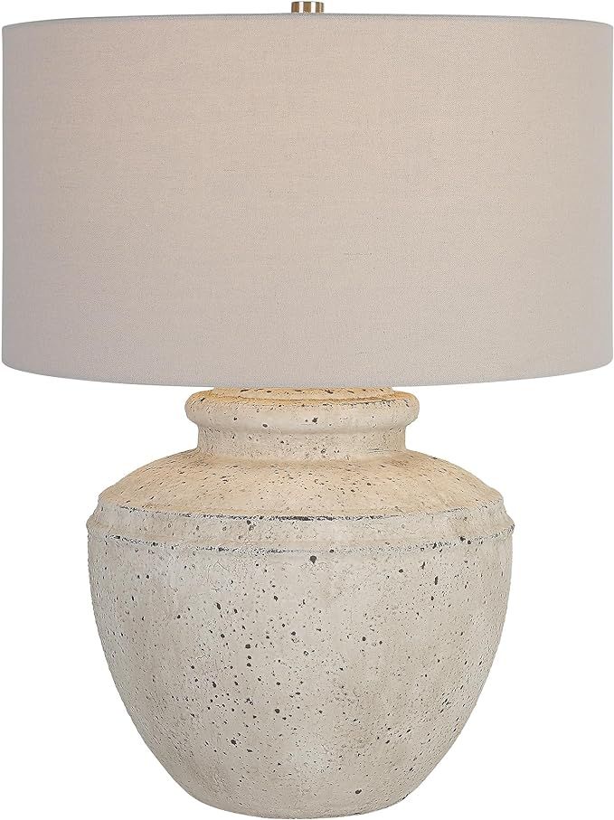 Uttermost Artifact Steel Ceramic and Fabric Table Lamp in Gray/White | Amazon (US)