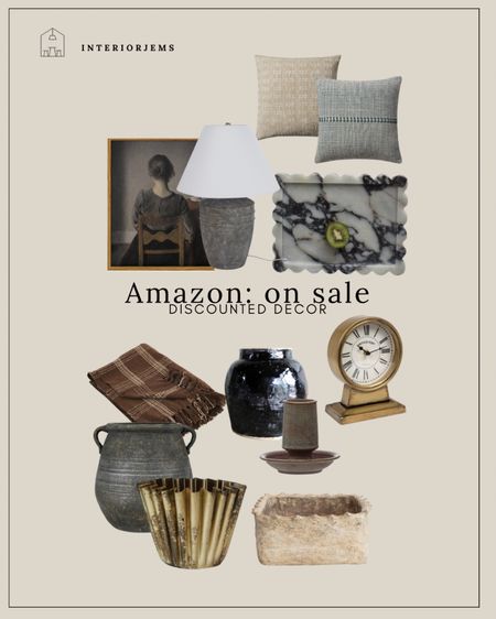 Amazon on sale decor, scalloped marble tray, framed art, table lamp, bedroom, lamp, $9.99 brown plaid throw blanket, large face, planter pot, brass pot, brass tablecloth, vintage lake, vase, throw pillows on sale, bed, pillows, sofa, pillows

#LTKHome #LTKStyleTip #LTKSaleAlert