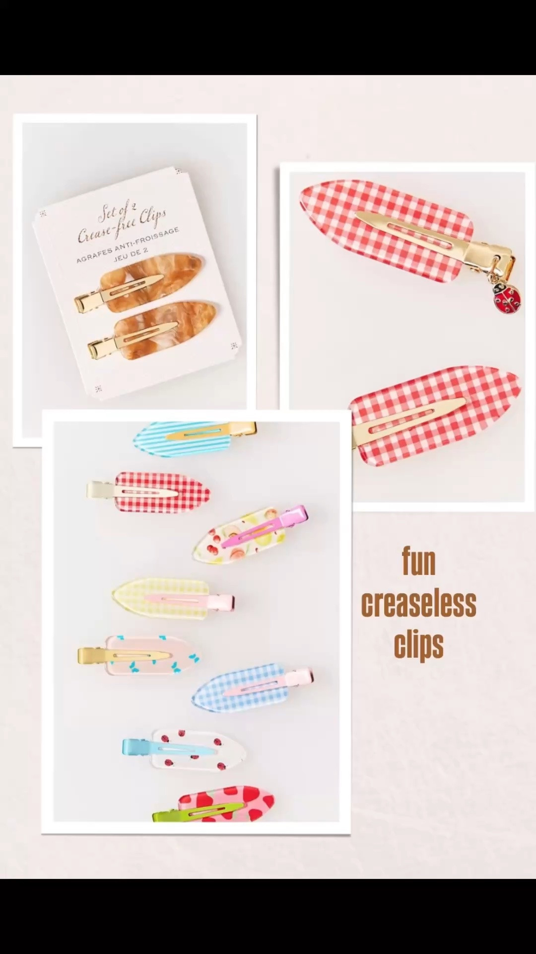Festive creaseless hair clips. On sale.
Summer hair accessories.

#LTKSeasonal #LTKSaleAlert #LTKBeauty