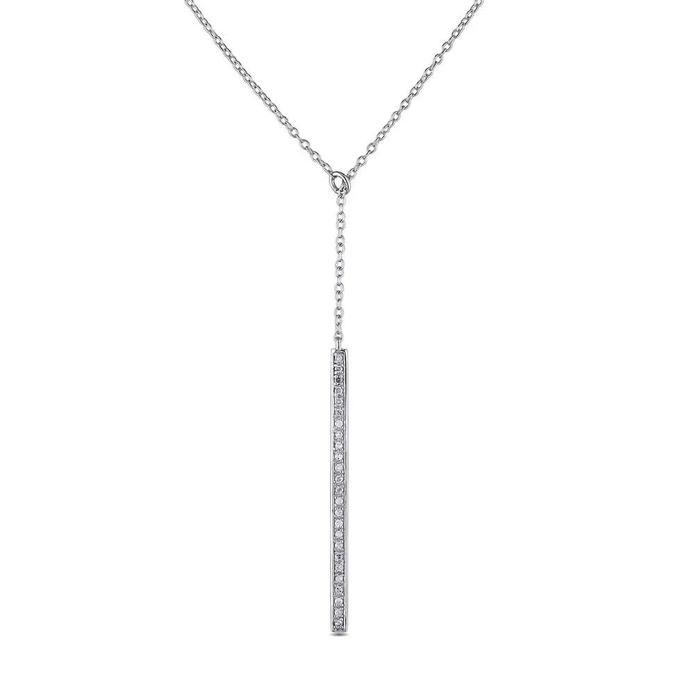 Lariat Necklace with Lab Grown Diamonds in Sterling Silver | MYKA