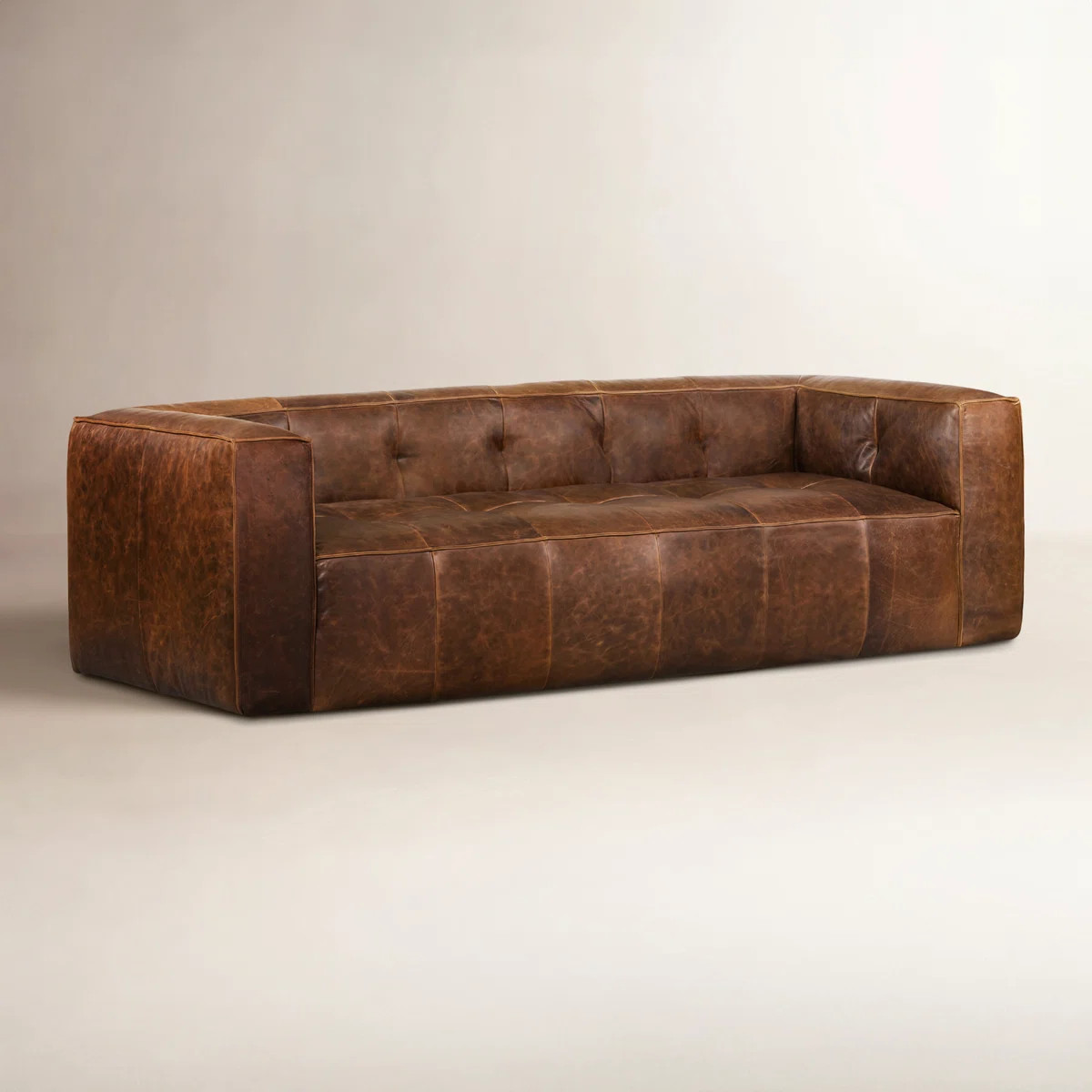 Capa 92'' Full-Grain Genuine Italian Leather Square Arm Sofa | Wayfair North America