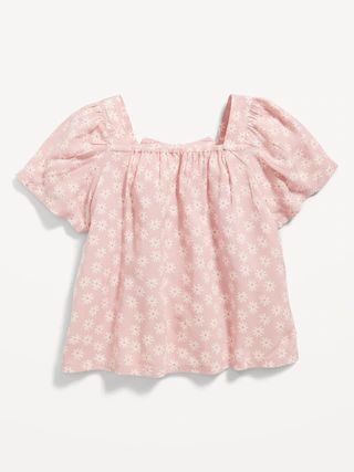 Printed Flutter-Sleeve Tie-Back Top for Toddler Girls | Old Navy (US)