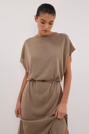 JACKI SAGE SLEEVELESS KNIT MAXI DRESS | DISSH