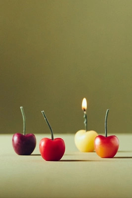 Cherry Shaped Wax Decorative Candles, Set of 4 | Anthropologie (US)