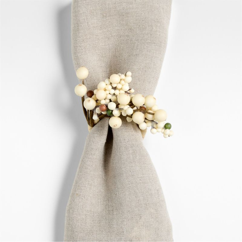 Holiday White Berries Napkin Ring + Reviews | Crate & Barrel | Crate & Barrel
