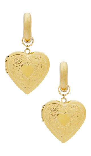 Locket Earrings in Gold | Revolve Clothing (Global)