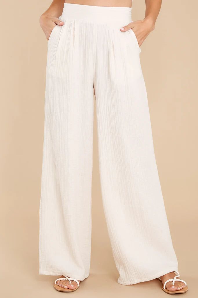 Down To Earth White Sand Gauze Pants | Red Dress 