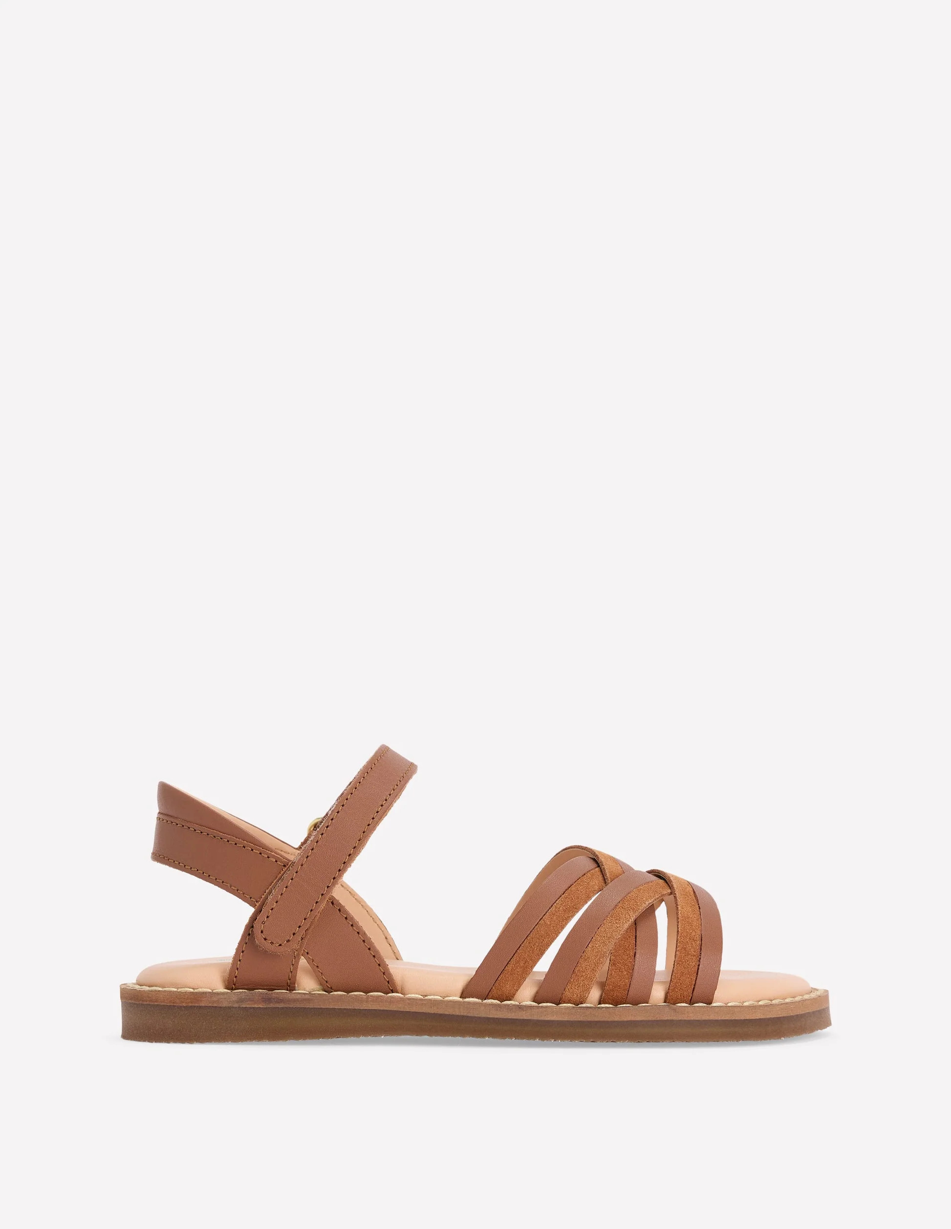 Crossed Leather Sandals-Tan | Boden (US)