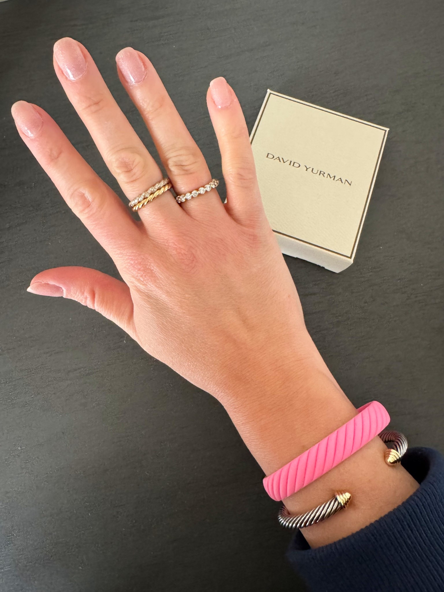 Team rubber, metal… or both? 💗

This David Yurman rubber bracelet is such an easy everyday piece — lightweight, comfortable, and perfect if you don’t take your jewelry off. I’ve worn the thinner version for years and it still looks brand new, so I grabbed the thicker size too.

Makes such a great Valentine’s Day gift from a brand I truly love.

#LTKValentine #LTKdayinmylife #LTKselfcare