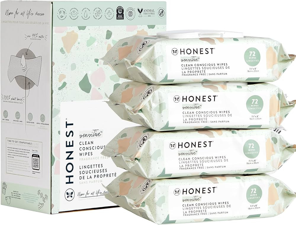 The Honest Company Clean Conscious Unscented Wipes | Over 99% Water, Compostable, Plant-Based, Ba... | Amazon (CA)