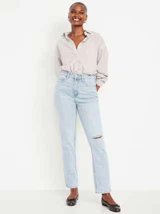 Curvy Extra High-Waisted Straight Jeans | Old Navy (US)