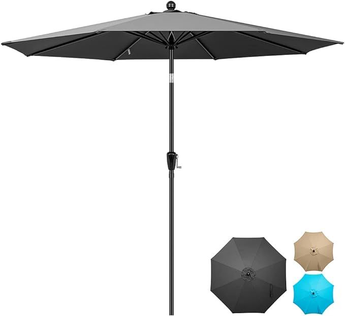 COOS BAY 9' Patio Umbrella Outdoor Market Table Umbrella with Push Button Tilt and Crank for Garden, | Amazon (US)