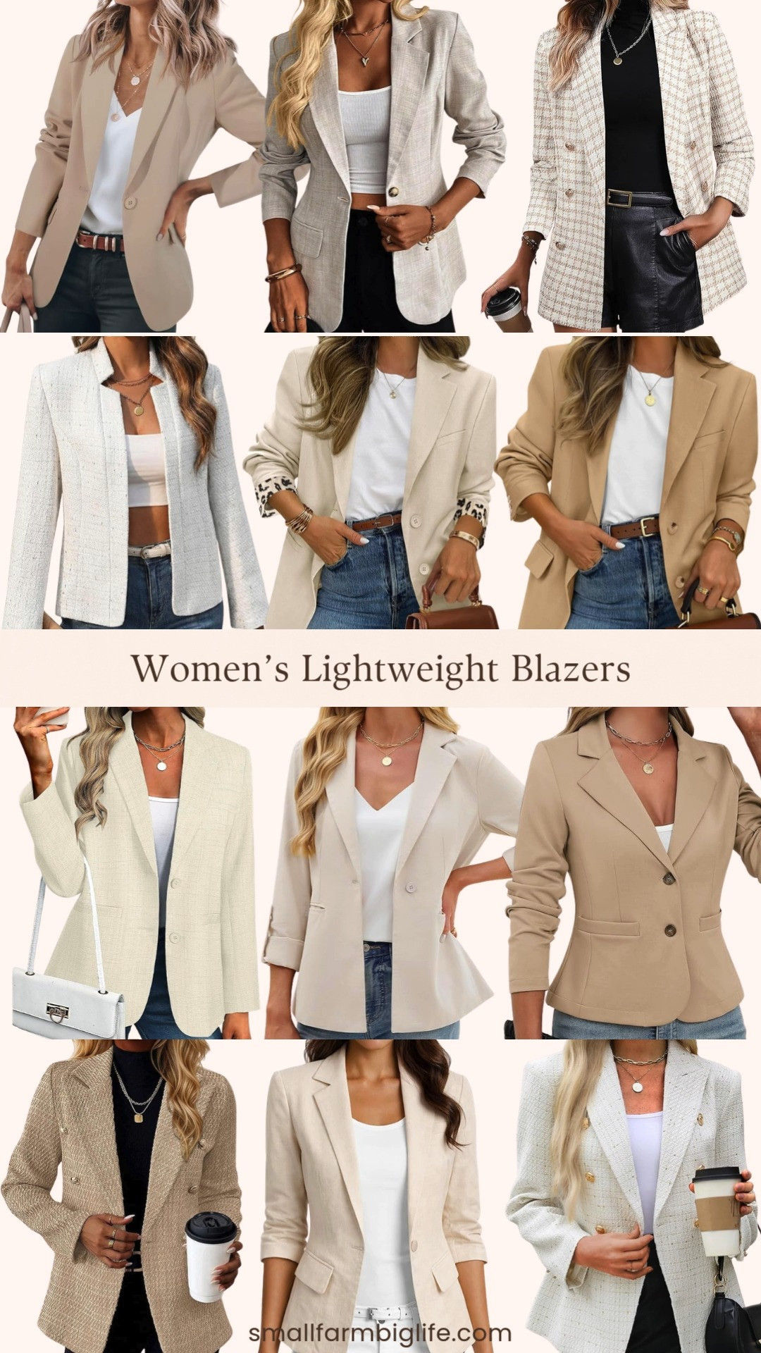 Lightweight blazers are my favorite way to instantly elevate an outfit 🤍✨

From classic white and cream tweed to beige linen, tan with gold buttons, and soft knit styles, these Amazon blazers are perfect for spring layering. Easy to throw over tees, blouses, or dresses for that polished, dressy casual look that still feels effortless 🌿👗 

 #LTKgrwm #LTKootd #LTKOver40