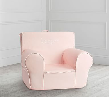 Blush with Piping Twill Anywhere Chair® | Pottery Barn Kids