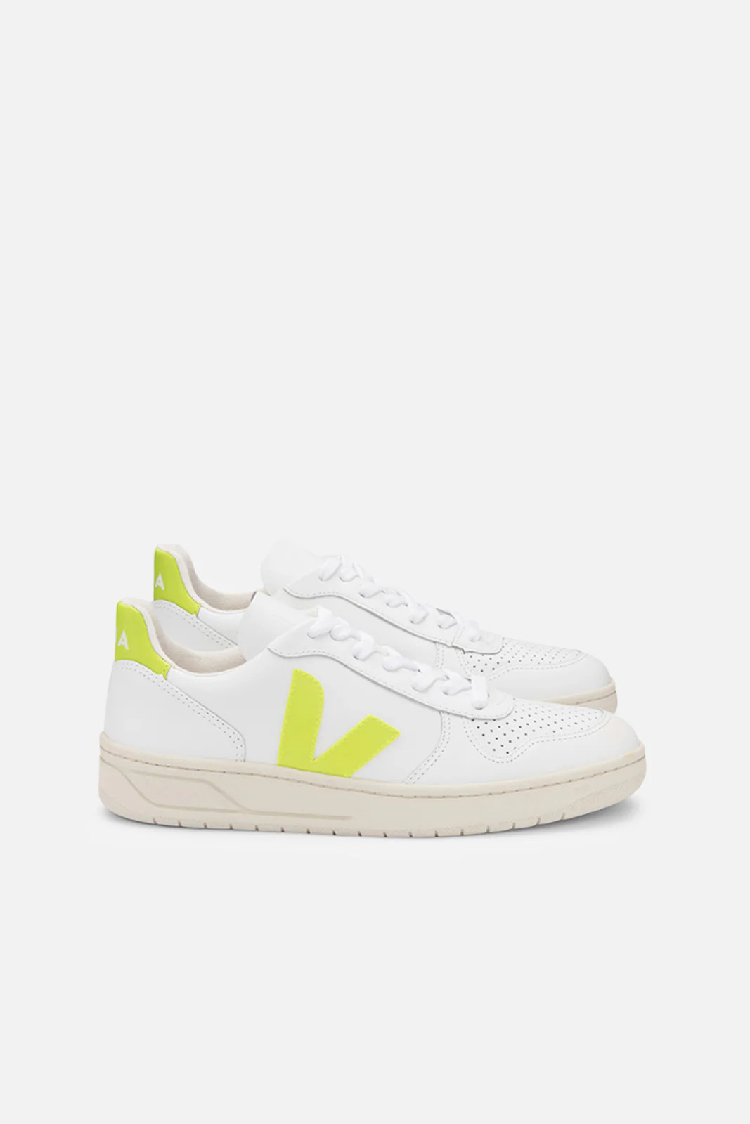 Veja V-10 Sneakers in Extra White/Jaune Flo Size 39 Bandier | Bandier