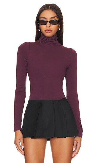 Turtleneck Bodysuit in Deep Wine | Revolve Clothing (Global)