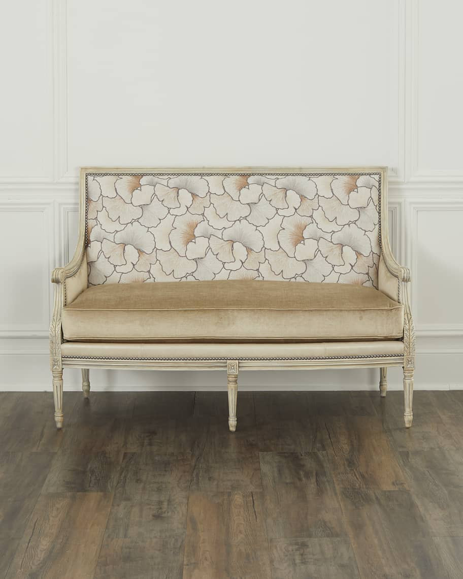 Shai Leather Settee | Neiman Marcus