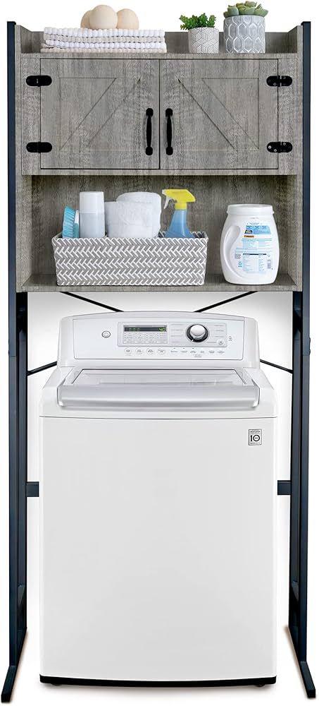 Washer or Over The Toilet Storage Cabinet w/Height Adjustable Shelf Laundry Room/Bathroom Organiz... | Amazon (US)