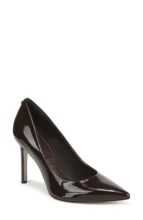 Sam Edelman Hazel Pointed Toe Pump in Chocolate Patent Leather at Nordstrom, Size 9 | Nordstrom