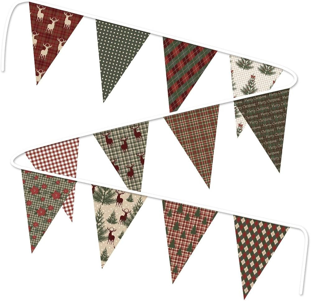 Retro Style Christmas Banner for Indoor or Outdoor Decorations - Xmas Party Yard Sign Fabric Penn... | Amazon (US)