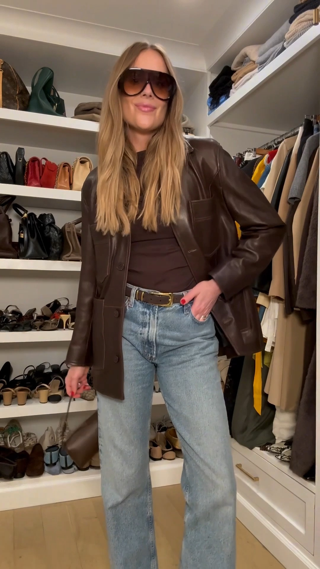 Fashion Jackson, winter outfit, brown leather jacket, AGOLDE jeans 

#LTKFindsUnder100 #LTKootd #LTKOver40