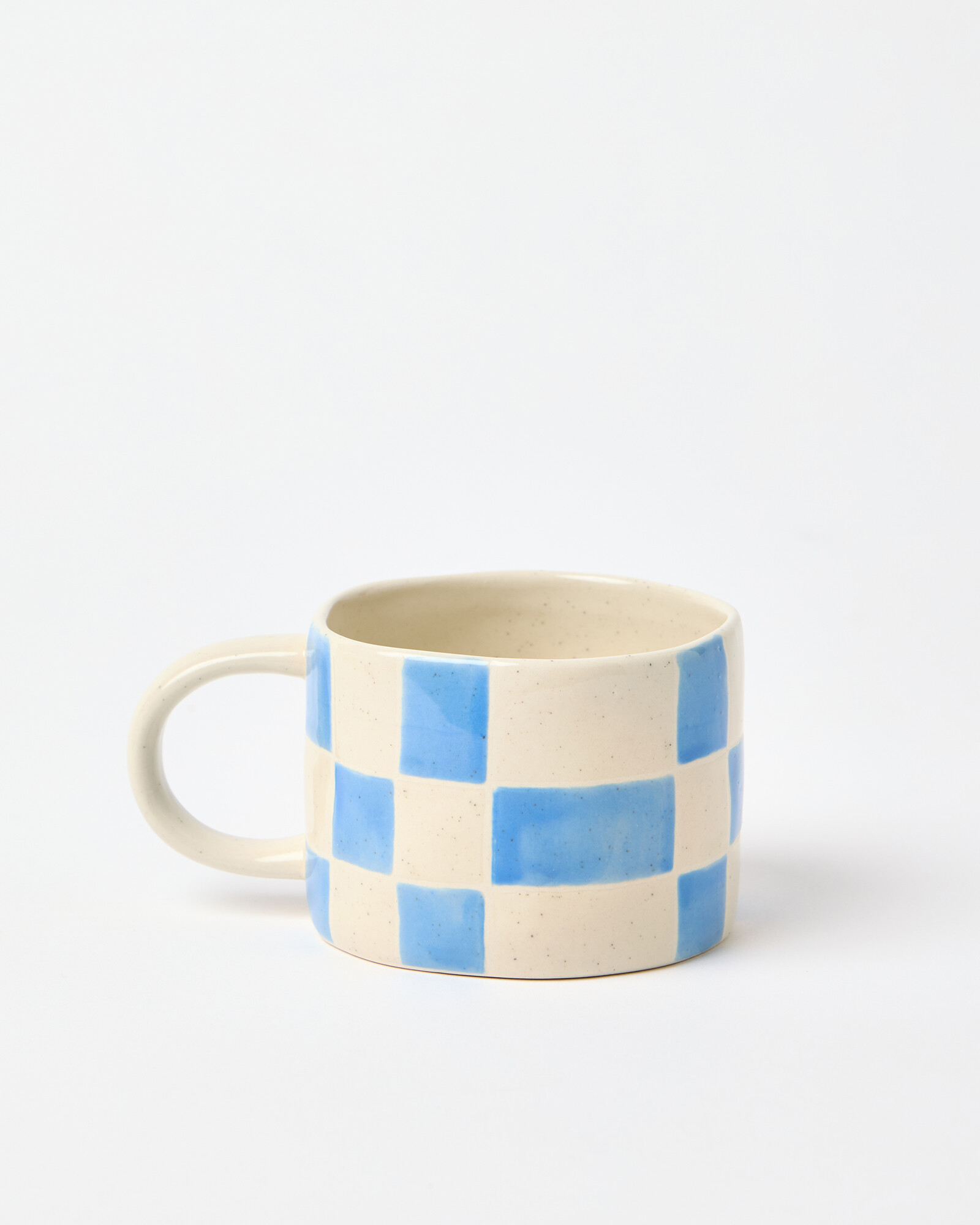 Chequerboard Blue Speckle Ceramic Mug | Oliver Bonas (Global)
